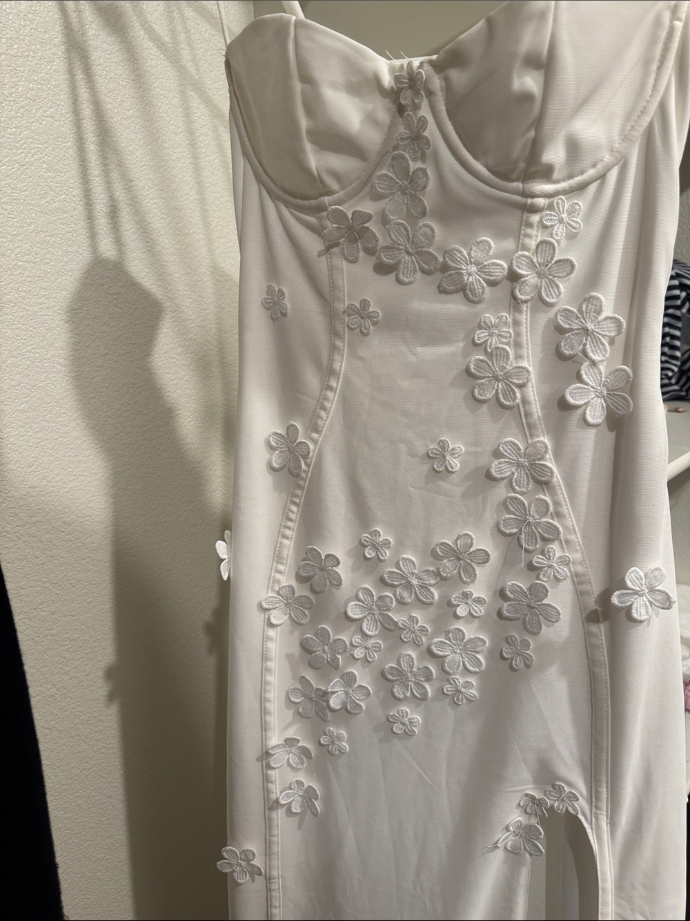 BABYBOO White Strapless Floral Appliqué Gown - Picture 7 of 7